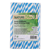 NATURESTAR Flex Papier-Trinkhalme, gestreift mit Knick, 19,5 cm