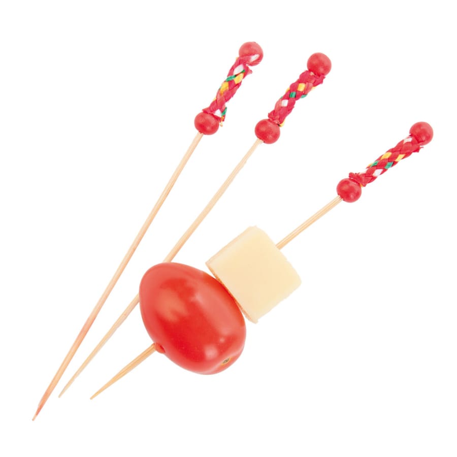 NATURESTAR® Kordel Fingerfood Spieße, 12 cm 1 Packung (100 Stück), Rot