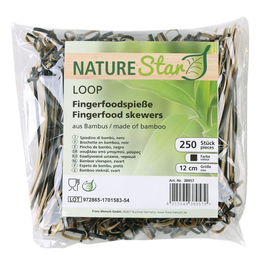 NATURESTAR® Loop Fingerfood Spieße 1 Beutel (250 Stück), 12 cm, schwarz