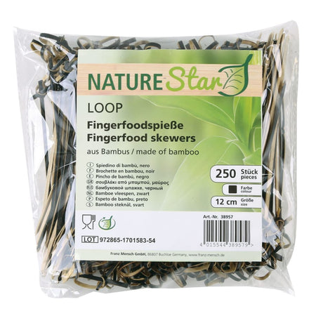 NATURESTAR® Loop Fingerfood Spieße 1 Beutel (250 Stück), 12 cm, schwarz