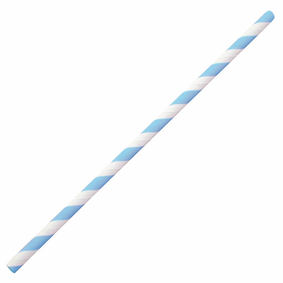NATURESTAR® Papierstrohhalme, gestreift 1 Packung (100 Stück), Blau-Weiß