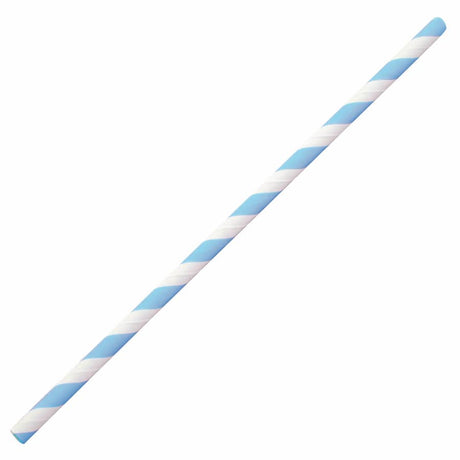 NATURESTAR® Papierstrohhalme, gestreift 1 Packung (100 Stück), Blau-Weiß