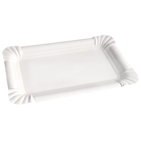 NATURESTAR® Pappteller, rechteckig 1 Packung (250 Stück) – 16,5 × 20 cm, Weiß