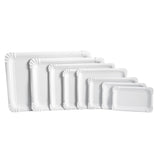NATURESTAR® Pappteller, rechteckig 1 Packung (250 Stück) – 33 × 23 cm, Weiß