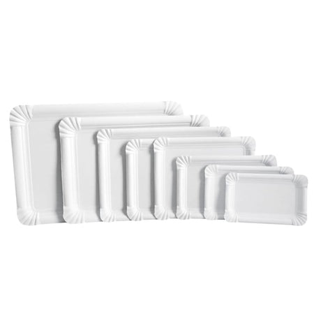 NATURESTAR® Pappteller, rechteckig 1 Packung (250 Stück) – 33 × 23 cm, Weiß