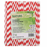 NATURESTAR Strohhalm aus Papier CLASSIC, rot-weiß