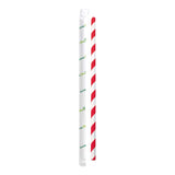 NATURESTAR® Strohhalm aus Papier, Ø 6 mm 1 Packung (100 Stück), rot-weiß gestreift