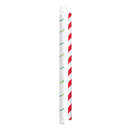 NATURESTAR® Strohhalm aus Papier, Ø 6 mm 1 Packung (100 Stück), rot-weiß gestreift
