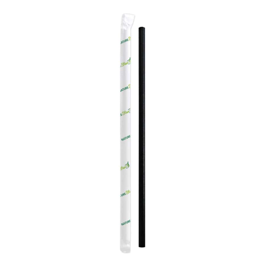 NATURESTAR® Strohhalm aus Papier, Ø 6 mm 1 Packung (100 Stück), Schwarz