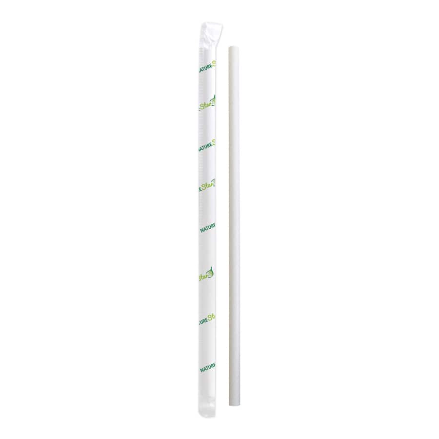 NATURESTAR® Strohhalm aus Papier, Ø 6 mm 1 Packung (100 Stück), Weiß