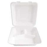 NATURESTAR® Triple Bio Take-Away-Box Menübox 1 Karton (250 Stück) – 23 × 23 cm, Weiß