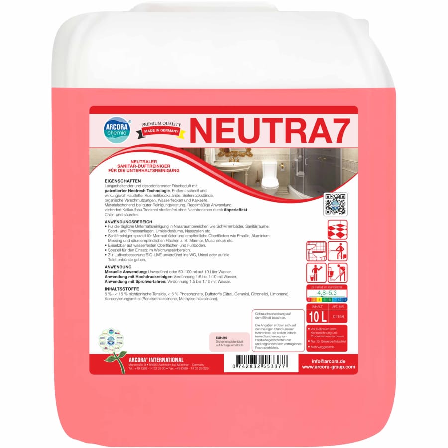 NEUTRA 7 neutraler Sanitärreiniger 10 Liter Kanister