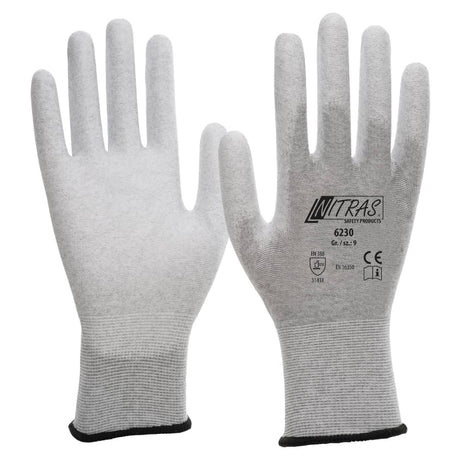 NITRAS ESD-Handschuhe, Nylon-Carbon-Handschuhe Größe XXL (10) – 1 Paar