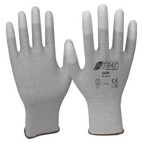 Nitras ESD-Handschuhe, Nylon-Carbon-Strickhandschuh, beschichtet XXL (10) – 1 Paar