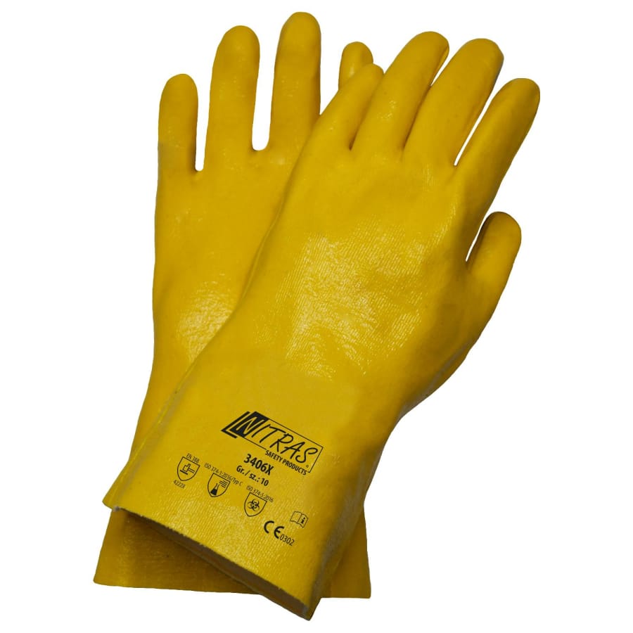 NITRAS Nitrilhandschuhe Sanitized®, vollbeschichtet, 30 cm, gelb