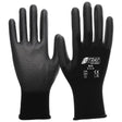 NITRAS Nylon-PU-Handschuhe, schwarz S (6) – 1 Paar