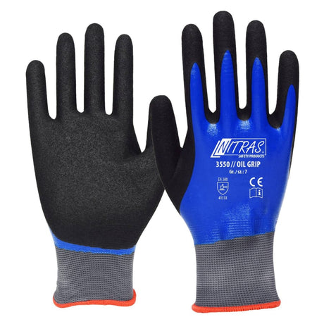 NITRAS Oil Grip Nylonhandschuh Größe M (7) – 1 Paar