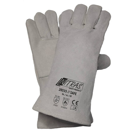 NITRAS "Safe" 5-Finger Schweißerhandschuhe Größe 9 – 1 Karton (60 Paar)