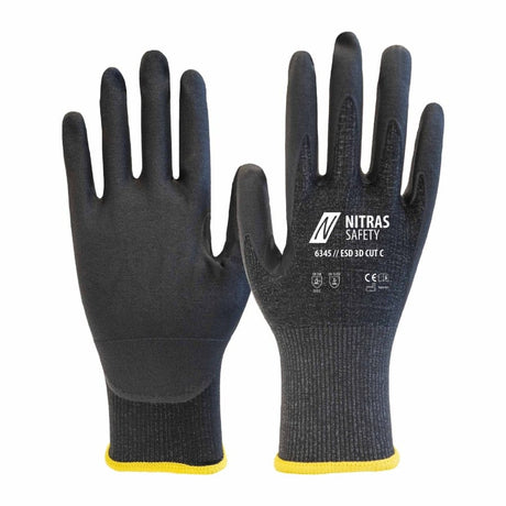 Nitras Safety ESD-Handschuhe 3D CUTC, Schnitthandschuh 6 – 1 Paar