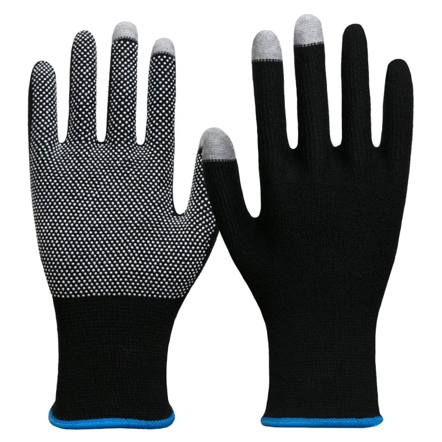 NITRAS SMART SWIPE Strickhandschuhe, PVC Noppen, schwarz Größe 10 – 1 Paar