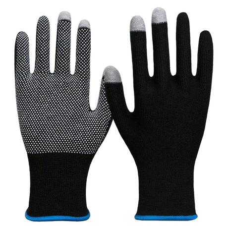 NITRAS SMART SWIPE Strickhandschuhe, PVC Noppen, schwarz Größe 8 – 1 Paar