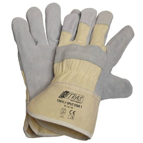 NITRAS "Split Star 1" Rindspaltlederhandschuhe 10 – 1 Karton (120 Paar)