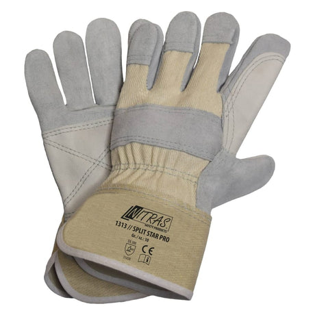 NITRAS Split Star Pro Rindspaltlederhandschuhe Größe 10 – 1 Karton (72 Paar)