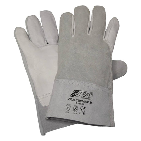 NITRAS "Vulcanus 28" 5-Finger Schweißerhandschuhe Größe 10 – 1 Karton (120 Paar)