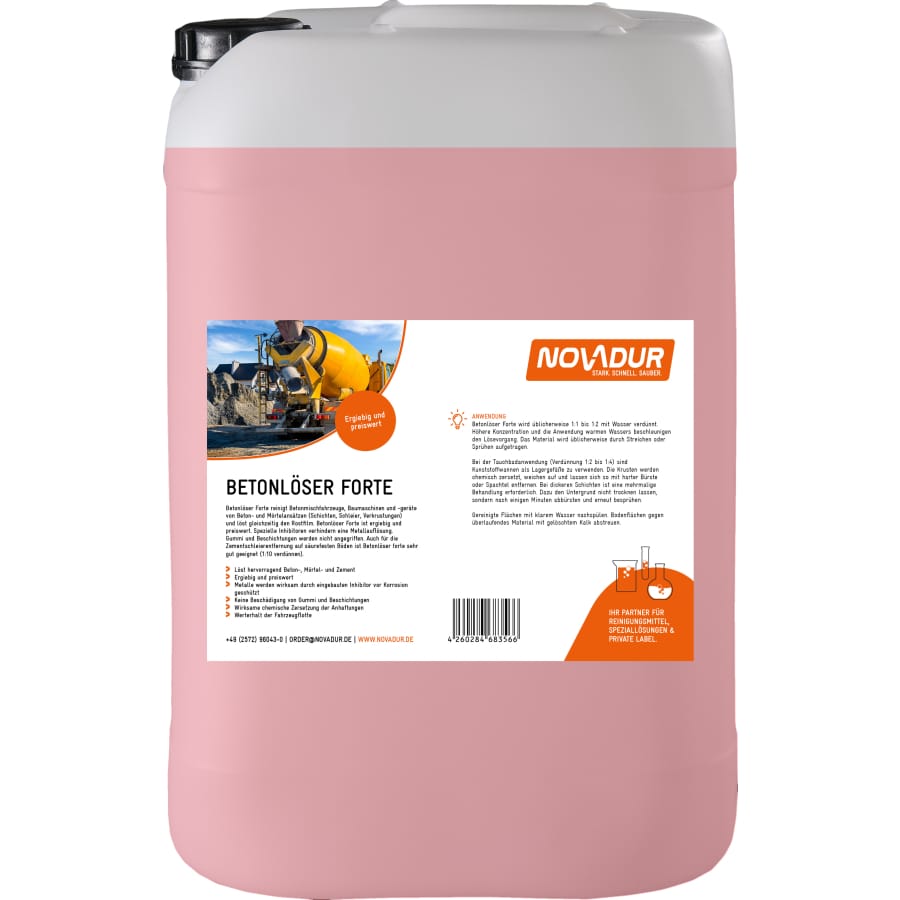 NOVADUR Betonlöser Forte, Beton Löser-Konzentrat 20 Liter - Kanister