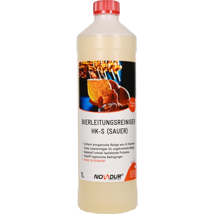 NOVADUR Bierleitungsreiniger HK-S, sauer 1 Liter - Flasche