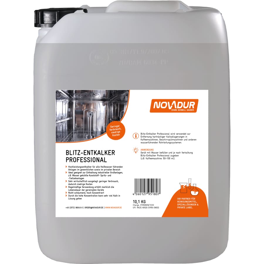 NOVADUR Blitz-Entkalker Professional 10,1 Liter - Kanister