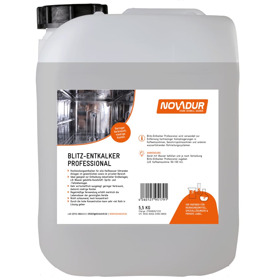 NOVADUR Blitz-Entkalker Professional 5,5 Liter - Kanister