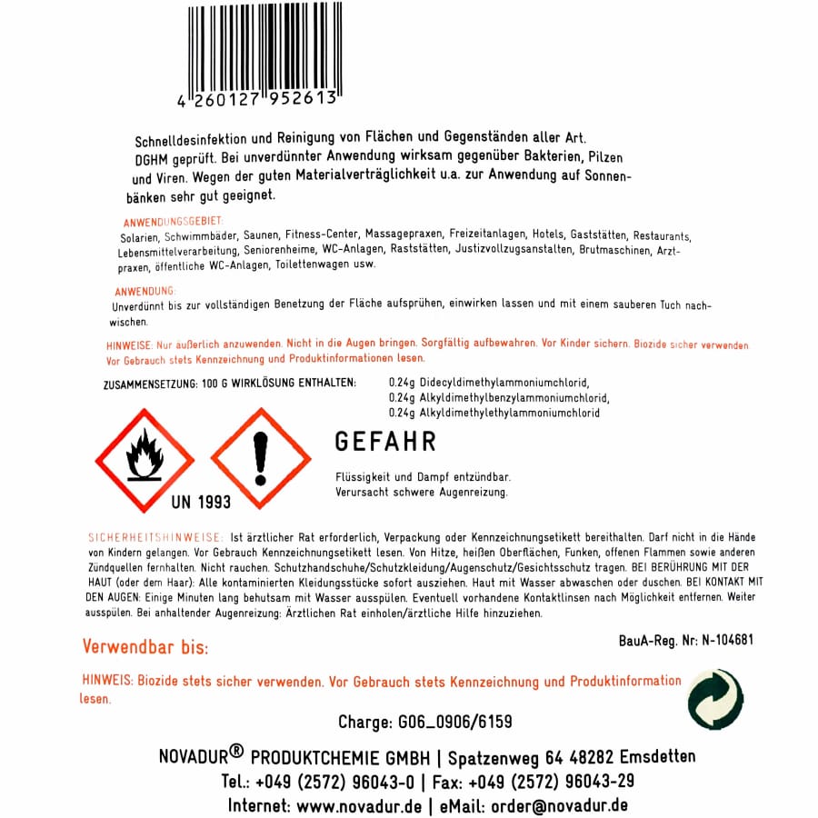 NOVADUR Desinfektions-Sprühreiniger Novadest UniSpray