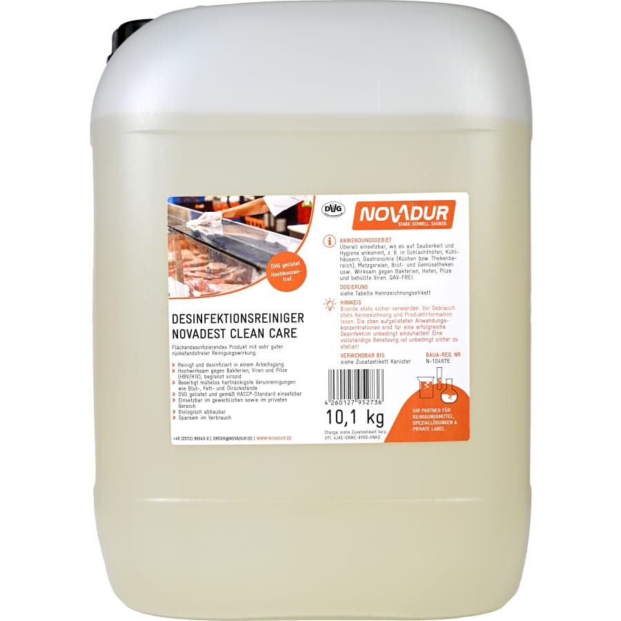 NOVADUR Desinfektionsreiniger Novadest Clean Care 10 l - Kanister