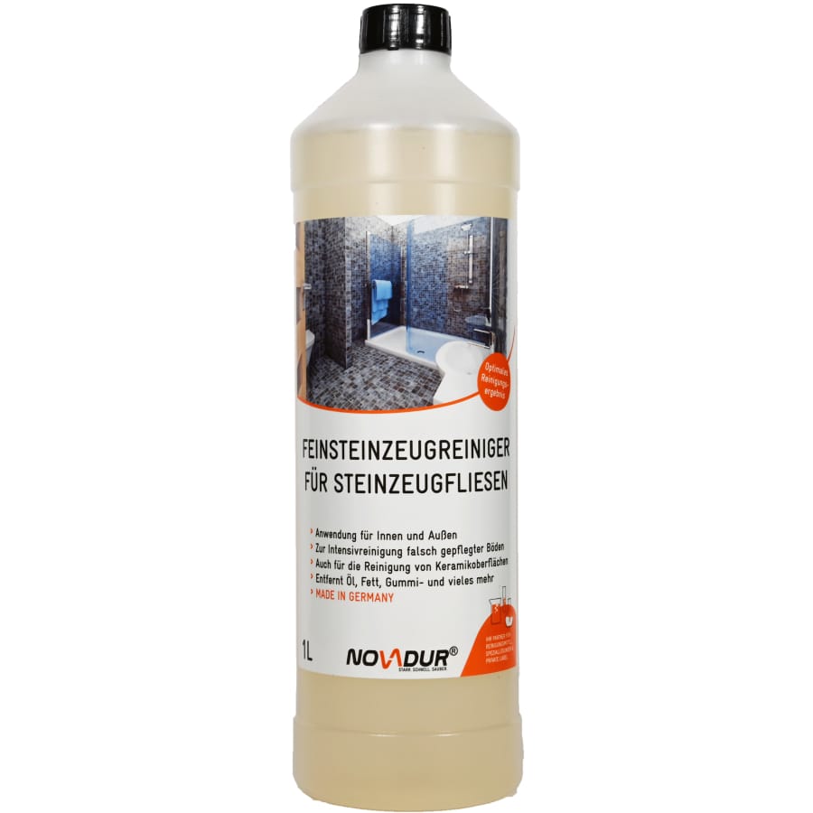 NOVADUR Feinsteinzeugreiniger für Steinzeugfliesen 1000 ml - Flasche