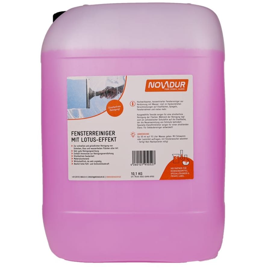 NOVADUR Fensterreiniger mit Lotus-Effekt 10,1 kg - Kanister