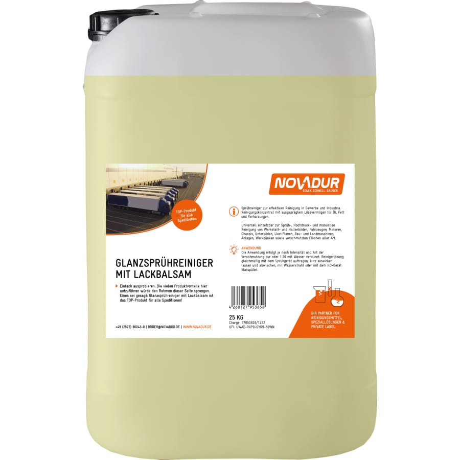 NOVADUR Glanzsprühreiniger mit Lackbalsam 25 kg - Kanister