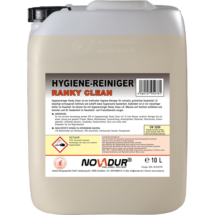 NOVADUR Hygiene-Reiniger Ranky-Clean 10,1 kg - Kanister