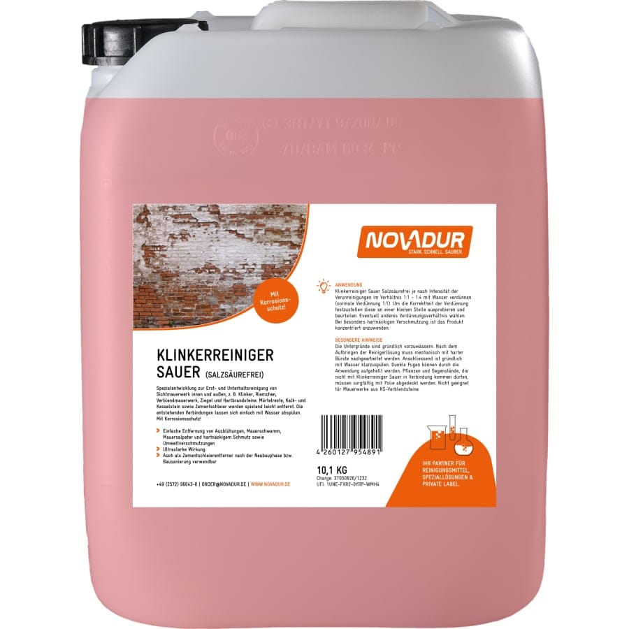NOVADUR Klinkerreiniger sauer (Salzsäurefrei) 10 l - Kanister
