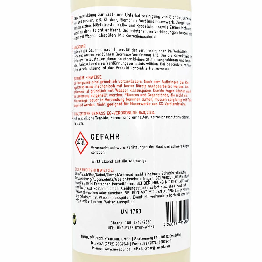 NOVADUR Klinkerreiniger sauer (Salzsäurefrei)