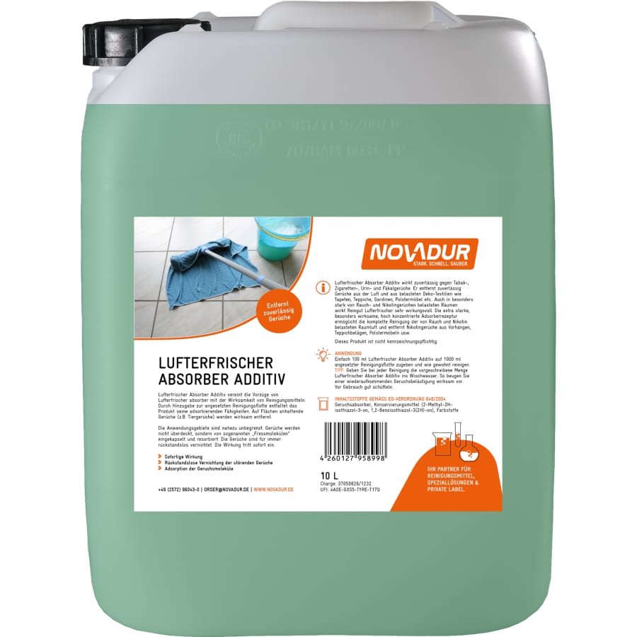 NOVADUR Lufterfrischer Absorber Additiv 10 Liter - Kanister
