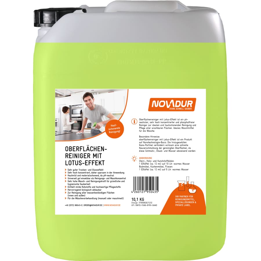 NOVADUR Oberflächenreiniger mit Lotus-Effekt 10 l - Kanister