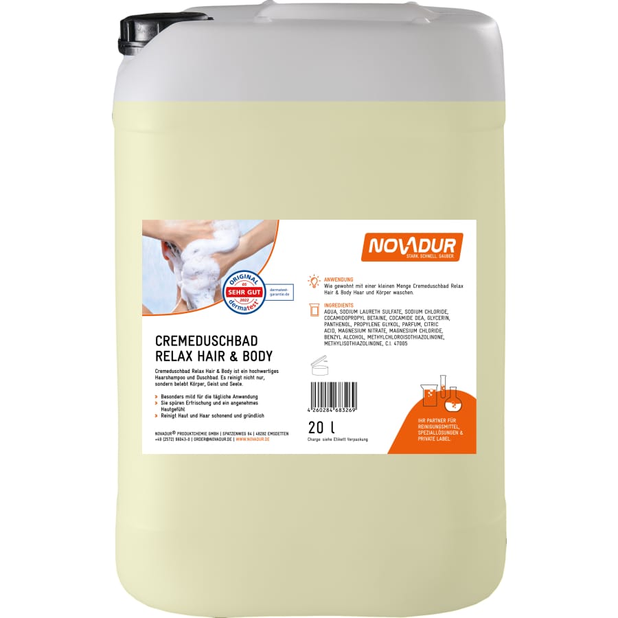 NOVADUR Relax Hair und Body Cremeduschbad 20 Liter - Kanister