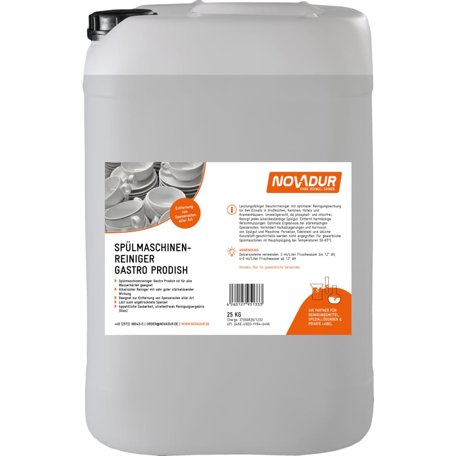 NOVADUR Spülmaschinenreiniger Gastro Prodish 25 kg - Kanister