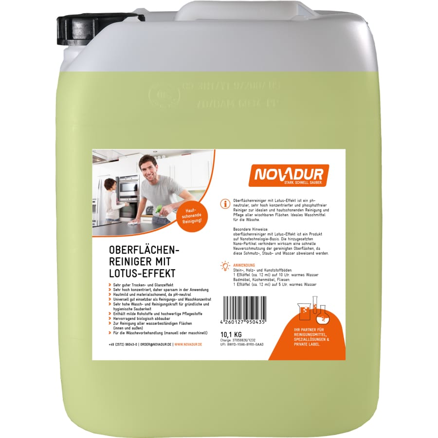 NOVADUR Universal-Schonreiniger + Lotus-Effekt 10,1 kg - Kanister