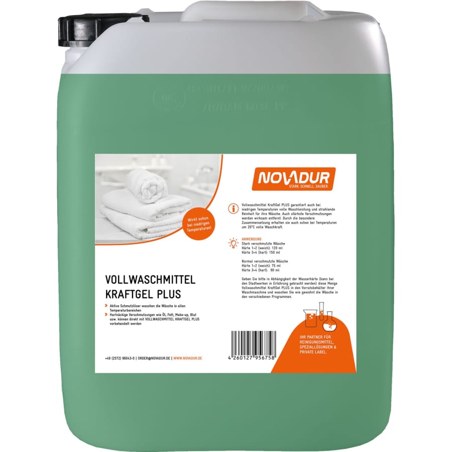 NOVADUR Vollwaschmittel KraftGel Plus 10 l - Kanister