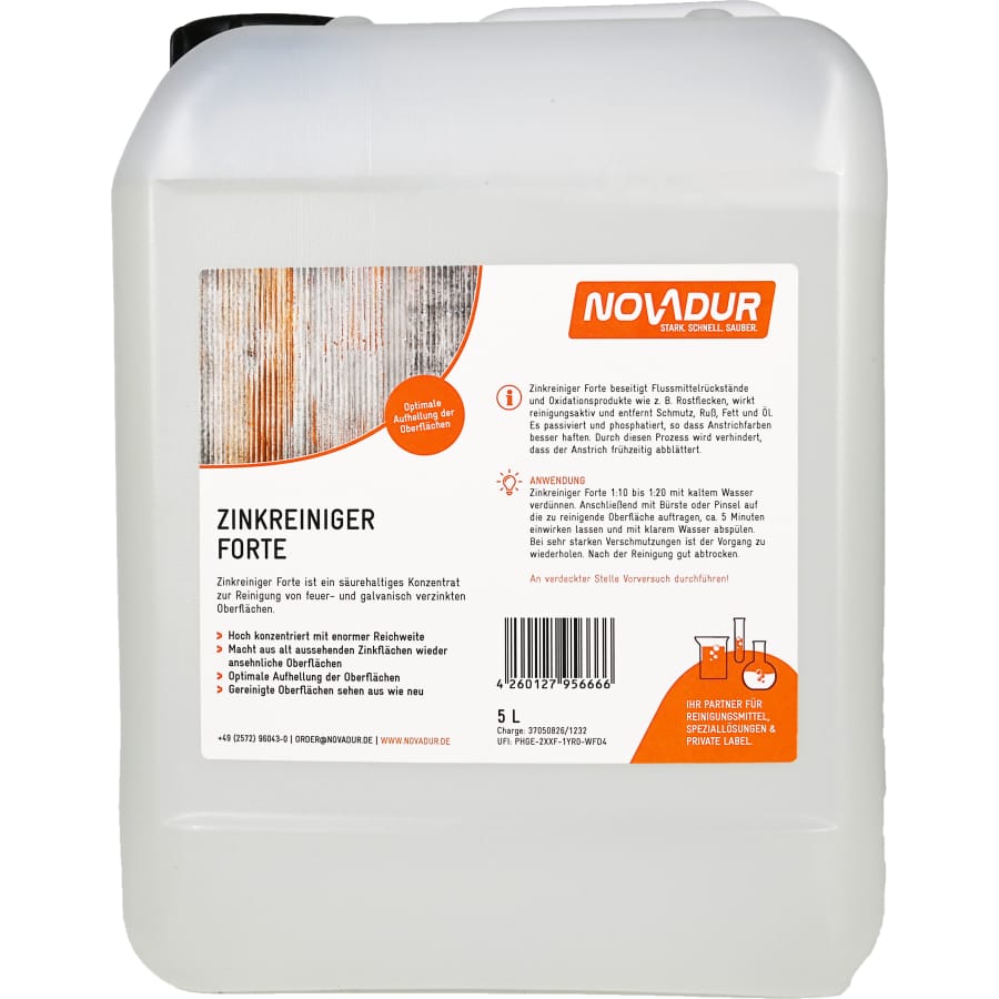NOVADUR Zinkreiniger Forte 5 Liter - Kanister