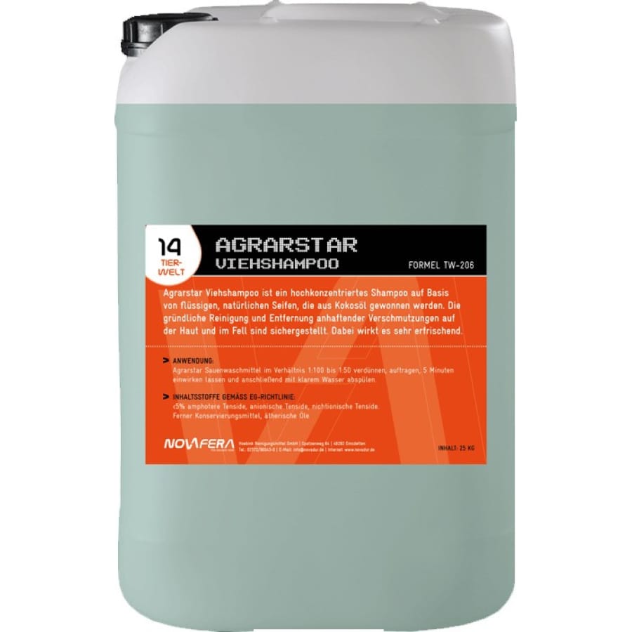 NOVAFERA Agrarstar Viehshampoo 1000 ml - Doppelhals-Dosierflasche