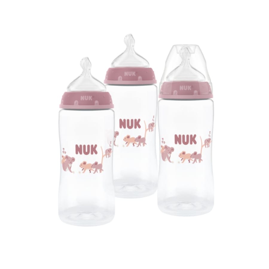 NUK First Choice Babyflasche mit Temperaturkontrolle 3er-Set 300 ml, Motiv Koala