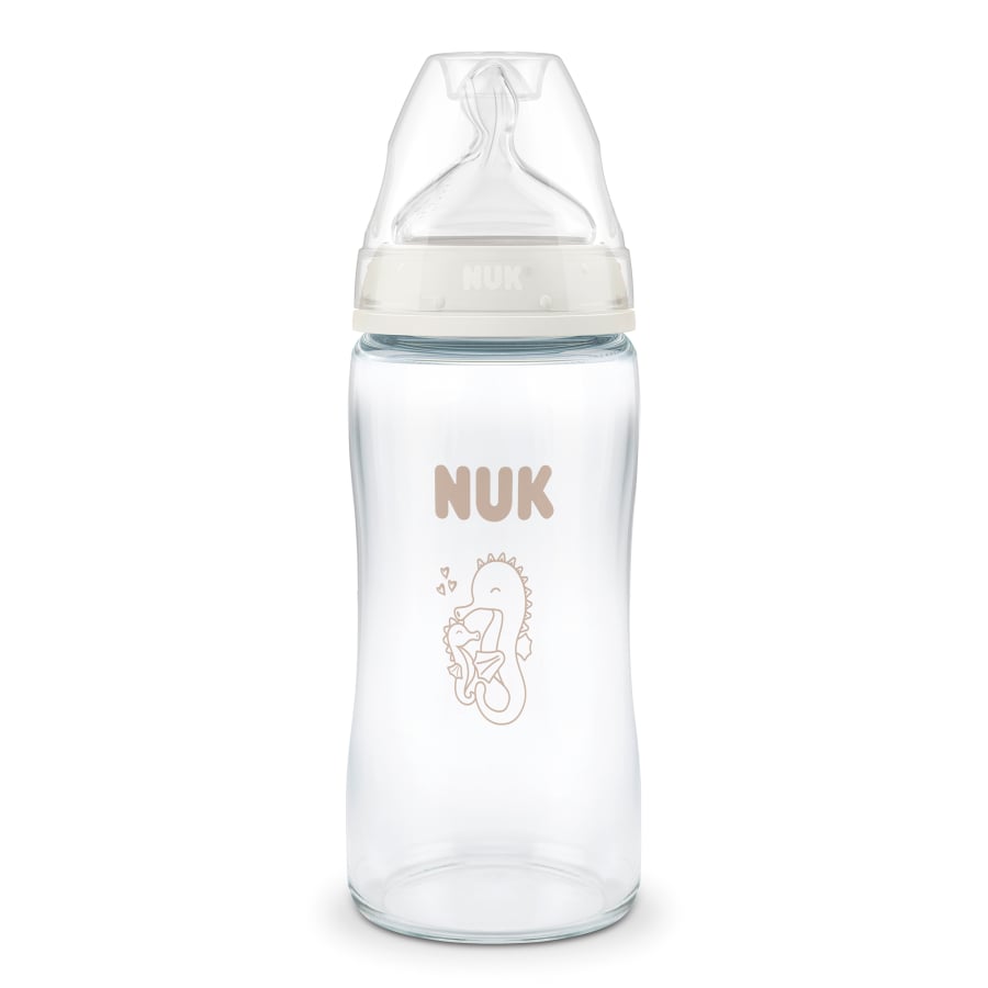 NUK First Choice Babyflasche mit Temperaturkontrolle Glasflasche 240 ml